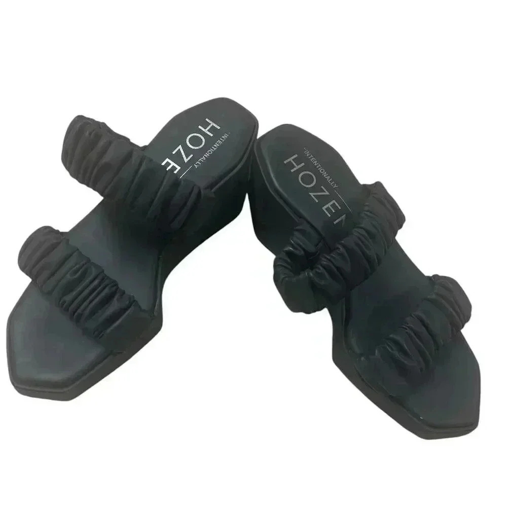 Phorna Scrunchie Flatform Black Intentionally Hozen Womens Size 8